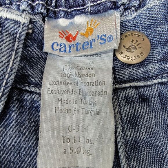 Carter's Vintage Denim Pull-On Cargo Pants 0-3 Months - Picture 7 of 8